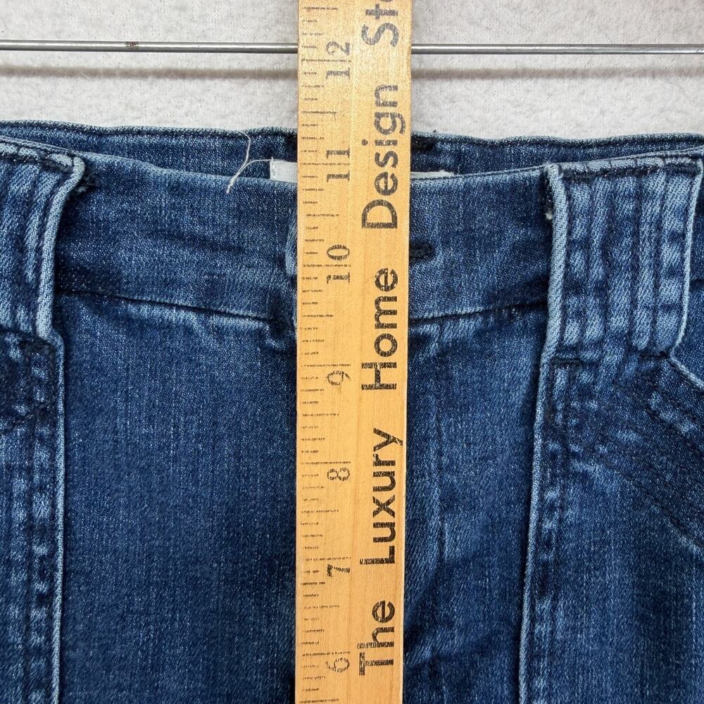 FRAME Jeans Womens 28 Le High Flare Trapunto Stitch Stretch Denim Aurora Blue - Picture 10 of 13